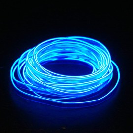 El Wire Lights USB Neon Wire Blue 5M/16Ft Car Interior Lights Neon Tube Light Strip Party Bar Holiday DIY Decoration 5V