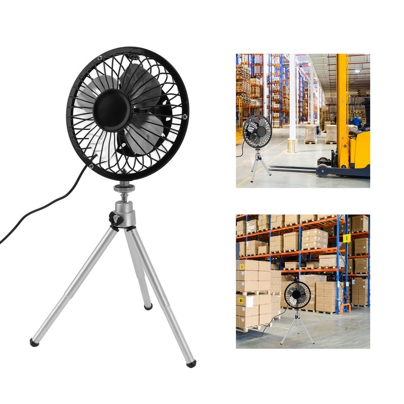 Portable Solar Fan 6W 6 Inches Solar USB Dual Powered