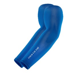COLD FACTOR Instant Cooling Arm Sleeves| Advanced Chemical-Free Evaporative Cooling Technology | UPF 50+ | Moisture Wicking, Blue, Small/Medium