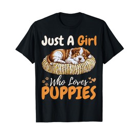 Just A Girl Who Loves Puppies Pugs For Girls For Dog Lover T-Shirt