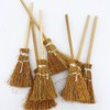 5 Pcs Brown Mini Witches Broomstick Broom Halloween Straw Craft