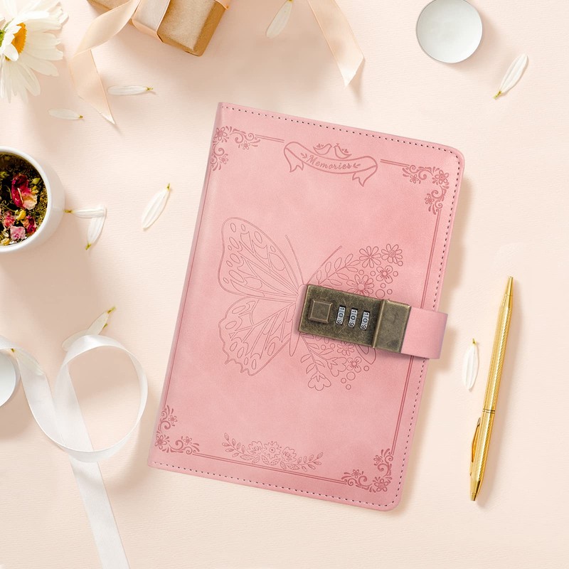 Billtigif Diary with Lock, Journal for Women Girls, Vintage Refillable