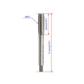 Aopin M8 x 1 Taper Hand Tap HSS Metric High Speed Steel Hand/Machine Use Straight Flute Thread Tap, Used for Making New Screws, Re-Threading Damaged and Clogged Screws, 2 Pcs