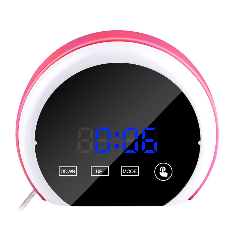Mirror Surface Digital Alarm Clock Colorful LED Night Light with