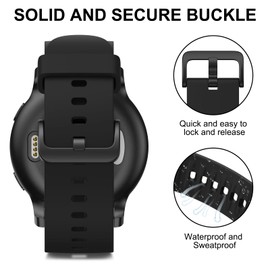 Meliya Silicone Watch Bands, 22mm Quick Release Soft Rubber Watch Straps for Men Women (Black)
