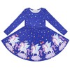 Quedoris Girls Twirly Printed Casual Party Dress Galaxy Unicorn L