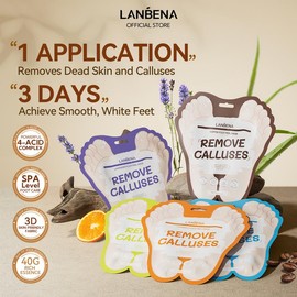 LANBENA Foot Peel Mask – Exfoliating, Moisturizing & Brightening Treatment for Dry, Cracked Feet