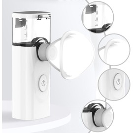 WOONEKY Kit de Cuidado de Enfermería Ocular Color Blanco Máquina Humectante de Niebla Suave Nano para Aliviar Fatiga, Material Abs para Adecuado para Ojos Secos E Hinchados
