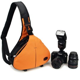 Caseman C10 Orange Dslr Camera shoulder bag case Sling Travel Waterproof fit for Canon Sony Nikon Pentax