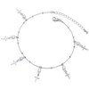 COOLSTEELANDBEYOND Ball Chain Anklet Bracelet with Dangling Charms of Cross