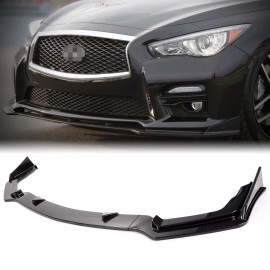 Unbranded Carbon Fiber Front Bumper Lip Spoiler Splitter for Infiniti Q50 Sport 2014- 17
