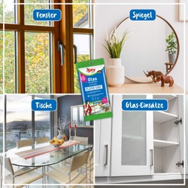 Poliboy XXL Glass Wet Wipes - Streak-free Cleaning Cloths for Glass Surfaces - Practical Window Cloths - 3 x 24 Wipes - With Product Sample - Made in Germany