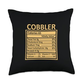 Nutritional Facts Labels Thanksgiving Gifts Store Thanksgiving Christmas Funny Cobbler Nutrition Facts Throw Pillow, 18x18, Multicolor
