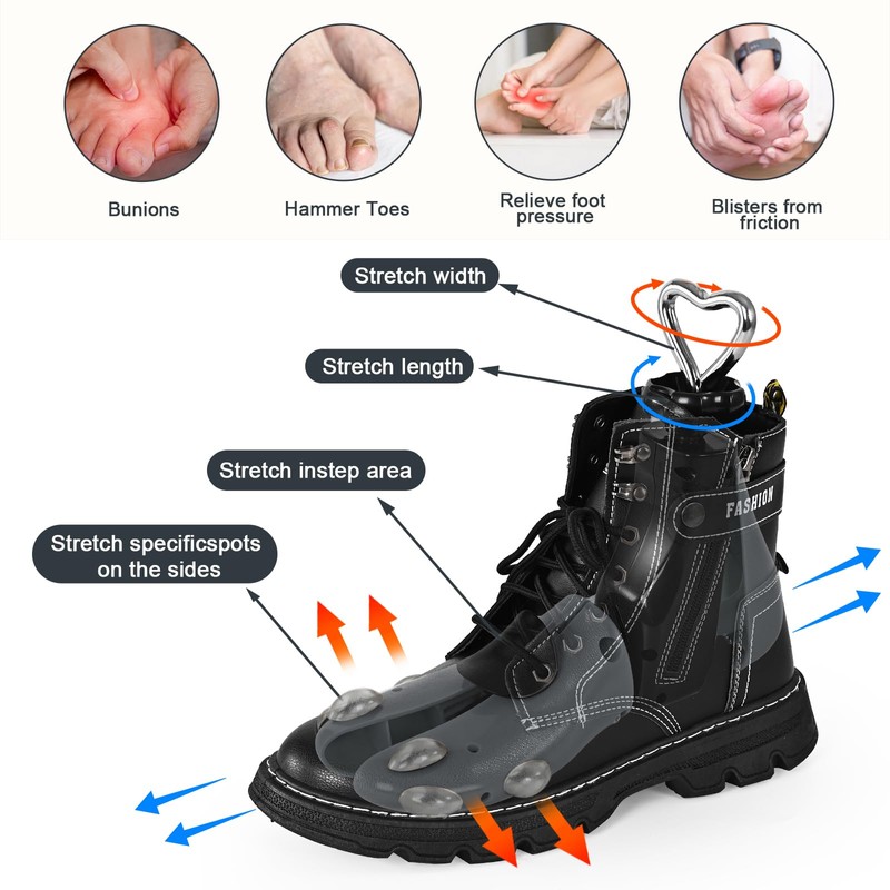 VIVEBEI Shoe Stretcher Women Men, Boot Stretcher Wide Feet, 4-Way