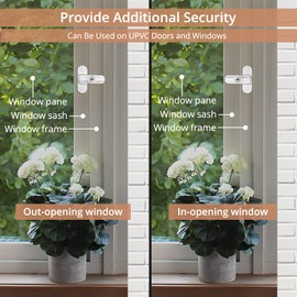 Safe Window Lock Window Locks Window Door Restrictor Sash Jammer Window Security Locks UPVC Door Wing Jammer Safety Restriction Lock by LiNKFOR for UPVC Door Window X2 White