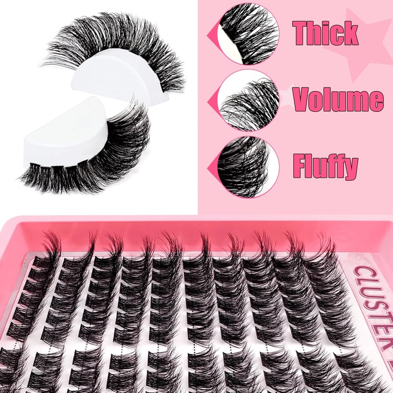 DIY Eyelash Extensions Set, 8-16 mm, Mixed Fluffy Eyelashes, Individual