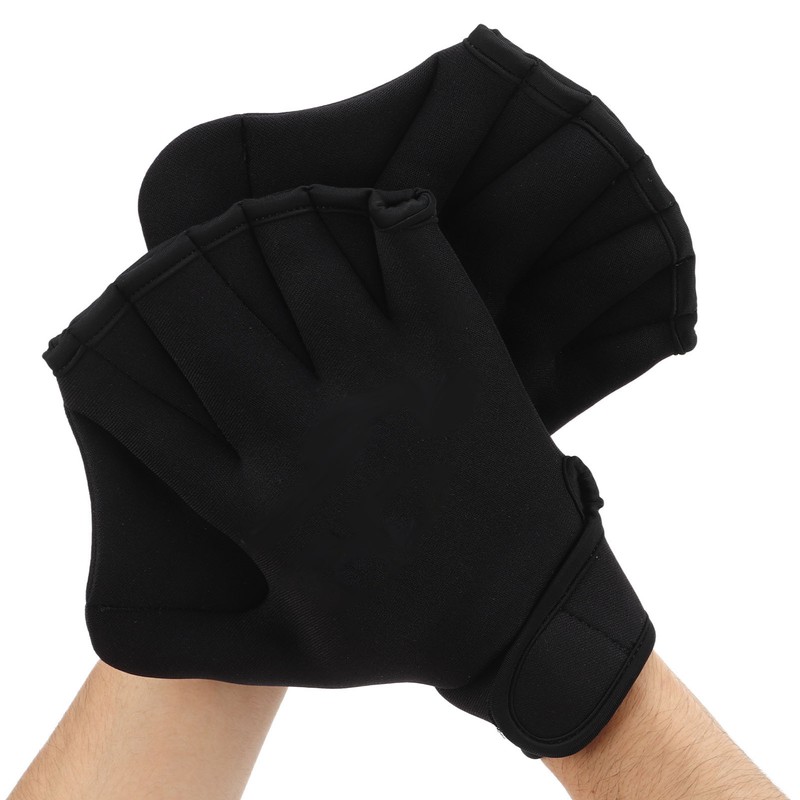 2Pcs Swimming Webbed Gloves Open Fingers Adjustable Swimming Training Gloves
