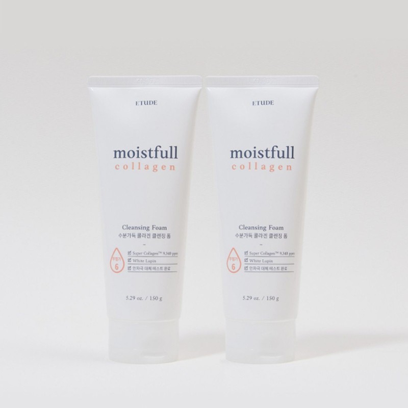 Etude Moisture Collagen Cleansing Foam 150ml AD 2pcs