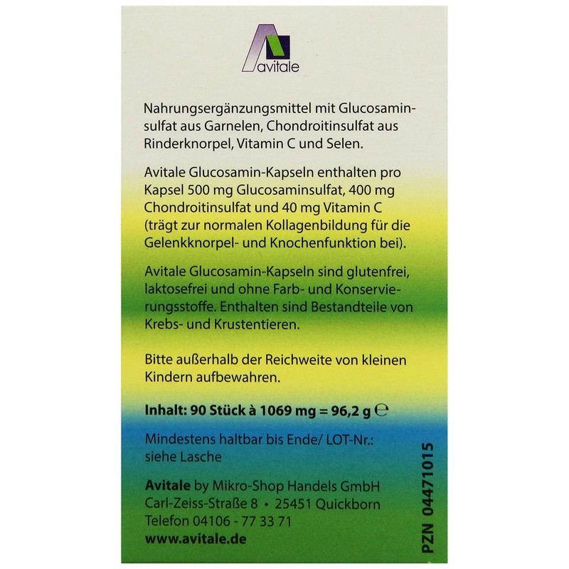 Avitale Glucosamine 500 mg + Chondroitin 400 mg Capsules, Pack