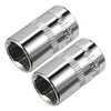 sourcingmap 2 Pcs 1/4-Inch Drive 10mm 6-Point Shallow Socket, Metric, Cr-V