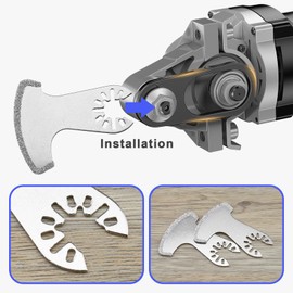 EMSea 4Pcs 1/2 Inch Semi Circle Diamond Blade 1/4 Inch Swing Diamond Blade Compatible with Bosch GOP40-30 Starlock 12V / 18V Compatible with Dre-Mel Multimax MM40
