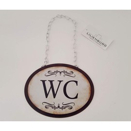 1 x Toilet Door Sign Vintage Nostalgia Toilet Guest Toilet Sign 17.5 cm for Women and Men Multi-Coloured