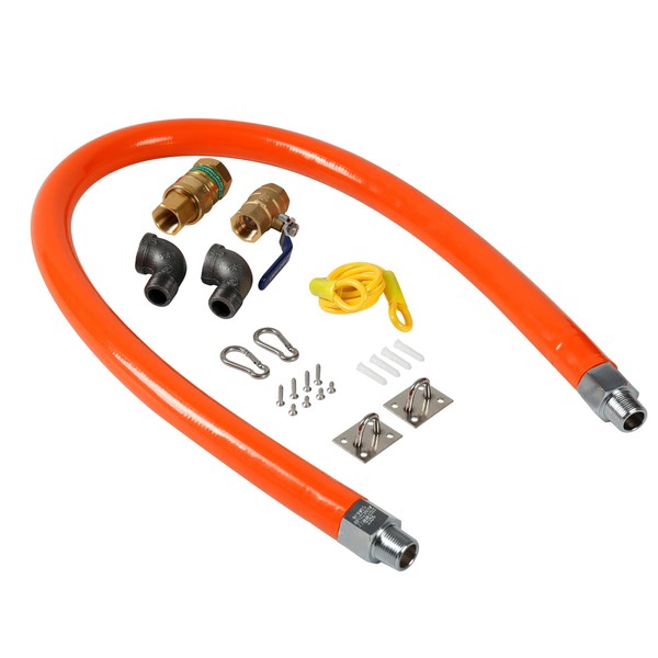 Huoyanshe-48" Mobile Gas Hose Safety Connector Kit with 2 Elbows,