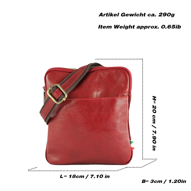 modamoda de - T256 Italian Leather Shoulder Bag Messenger Bag