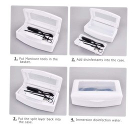 Pinkiou Nail Hair Tools Tray Sterilizer Manicure Disinfection Plastic Box Nail Sterilizing Clean Container