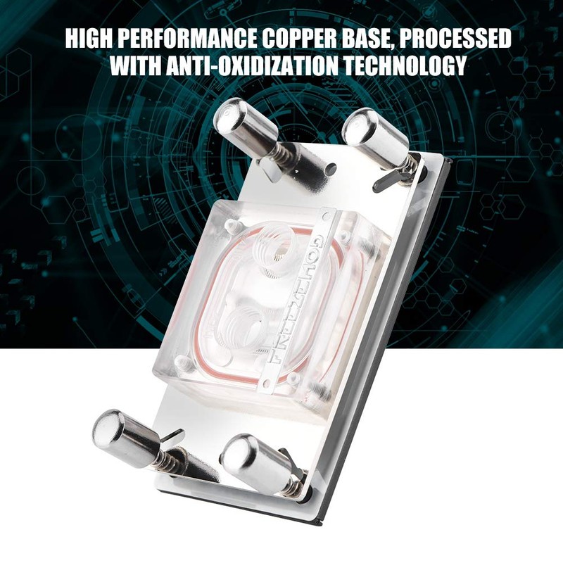 Tangxi Computer CPU Water Cooling Block Red Copper + PMMA