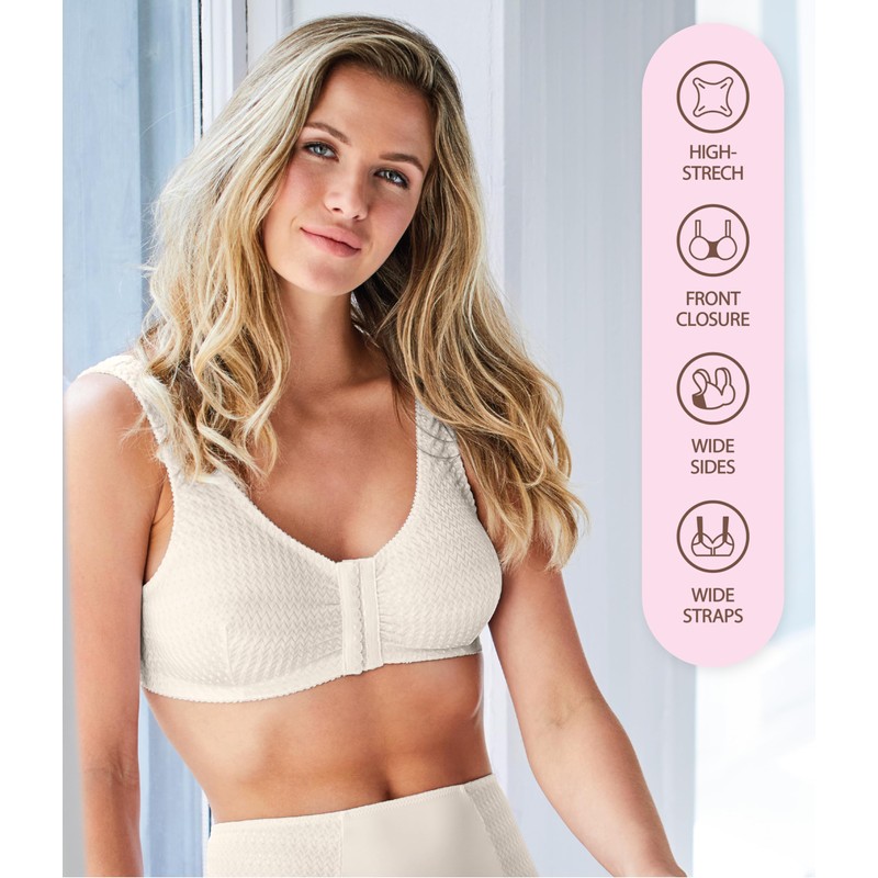 Carole Martin Full-Freedom Comfort Front Closure Bra for Women, Wireless