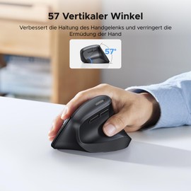 UGREEN 2.4G & Bluetooth Mouse Wireless Vertical Ergonomic Mouse for Windows/Mac OS etc. 1000/1600/2000/4000 DPI, 6 Buttons