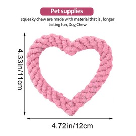 OUDQFCJ 2 Stück Robustes Kauspielzeug für Welpen, Interaktives Hundespielzeug, für Zahnreinigung, Hundespielzeug Herzform, Puppy Seil Spielzeug Geflochtene, für Kleine Mittelgroßen Hund