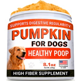 STRELLALAB Pumpkin for Dogs - Fiber Powder Supplement - Stool Consistency and Softener - Digestion Support - Made in USA - 7.6 oz Pumpkin