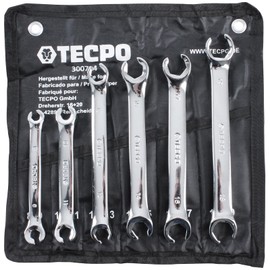 TECPO Brake Line Wrench 8-19 mm Ring Spanner Set Open Ring Spanner Set of 6