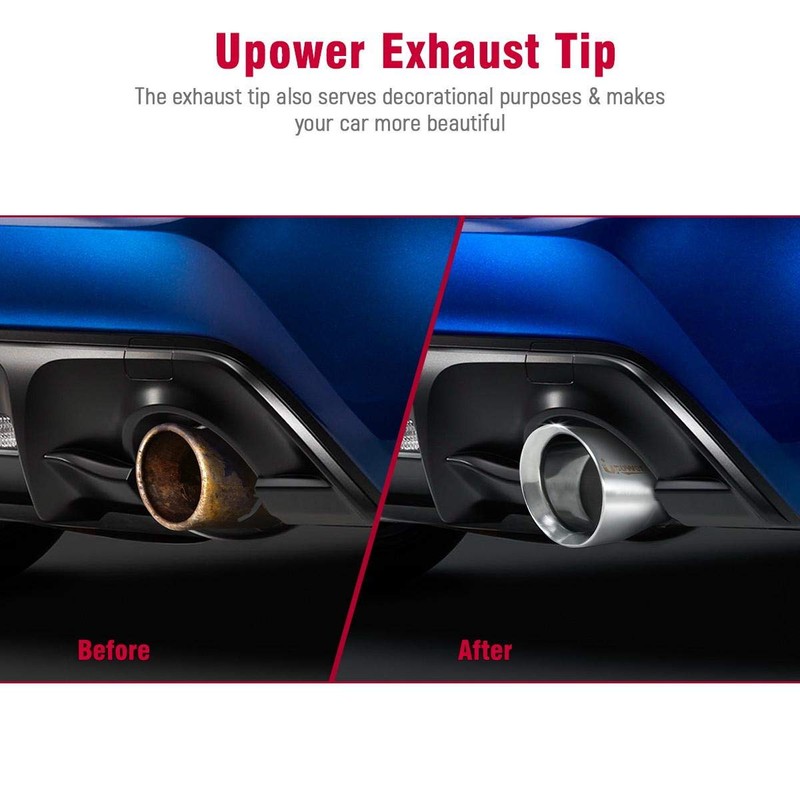 Upower 2.25" to 3" Exhaust Tips 2 1/4 inch Inlet