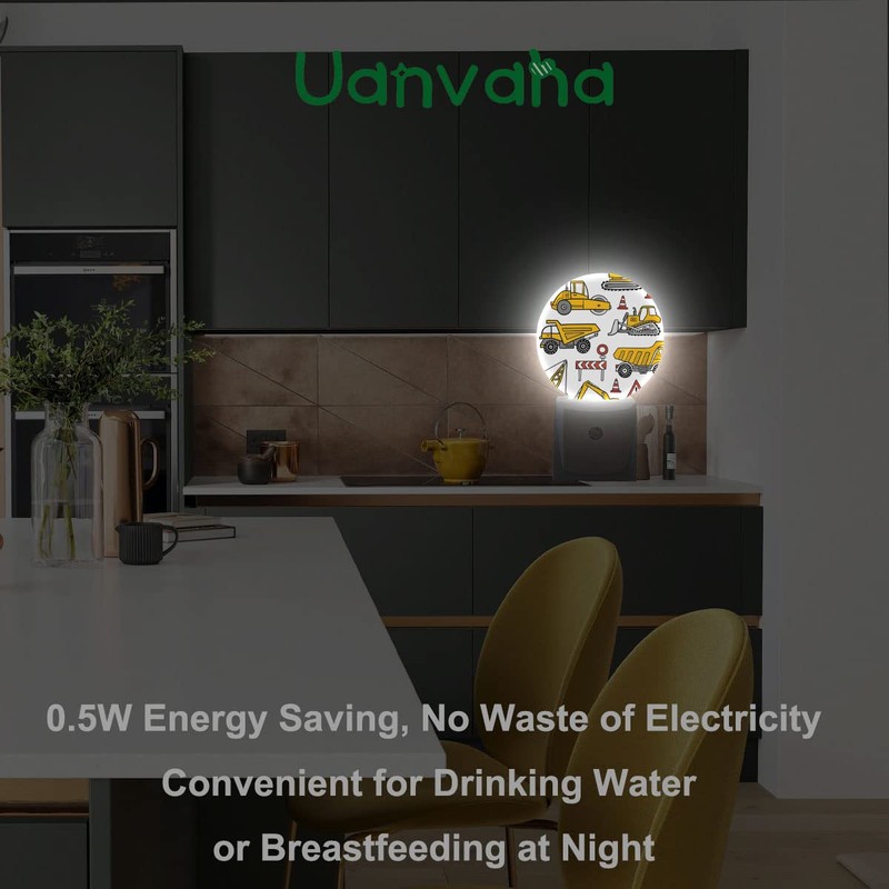 Uanvaha Yellow Cars Night Lights Plug into Wall Building Machine