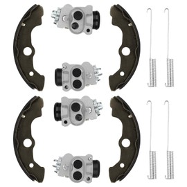 Front Brake Wheel Cylinders Shoes Fit for Honda TRX350 1990-2000, Rancher 350 4x4 ES 2000 2001 2002 2003 45330-HC5-006 45310-HC5-006 45370-HC5-971 45350-HC5-971 - Full Set Left & Right ATV Drum Brakes