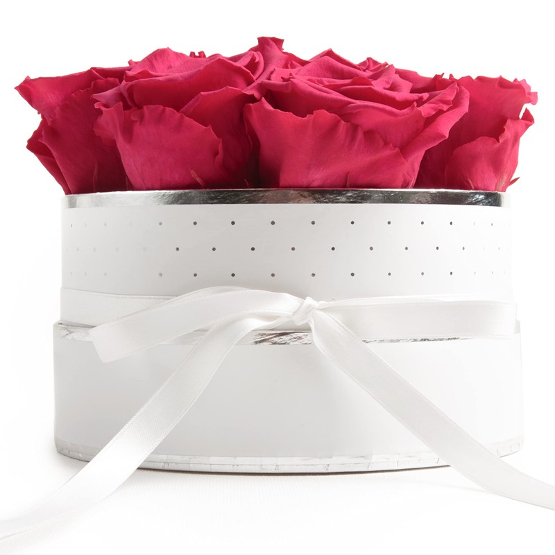 Rose Box Pink Round Infinity Roses - Flower Box 8