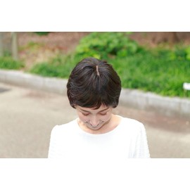 Priscilla ST-004 Gray Hair Hair Wig, Whole Type, 3A, Dark Brown