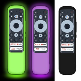 [3 Pack] Remote Covers for TCL RC902N FMR1 Remote, Slicone Case for RC902N FMR1 Smart Voice Remote （Glow Green & Purple & Black