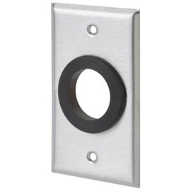 SEMTRON Cable Pass Through Rubber Grommet Wall Plate | 1.5" Grommet, 1 Gang, Solid | Stainless Steel | Made in USA