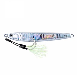 SANLIKE Metal Jig, Lure, Jig Para, 1.4 oz (40 g), 2.4 oz (60 g), 80 g, 3.5 oz (100 g), Various Colors, Vertical Long Throw (#01 Silver, 1.5 oz (40 g/10 cm)