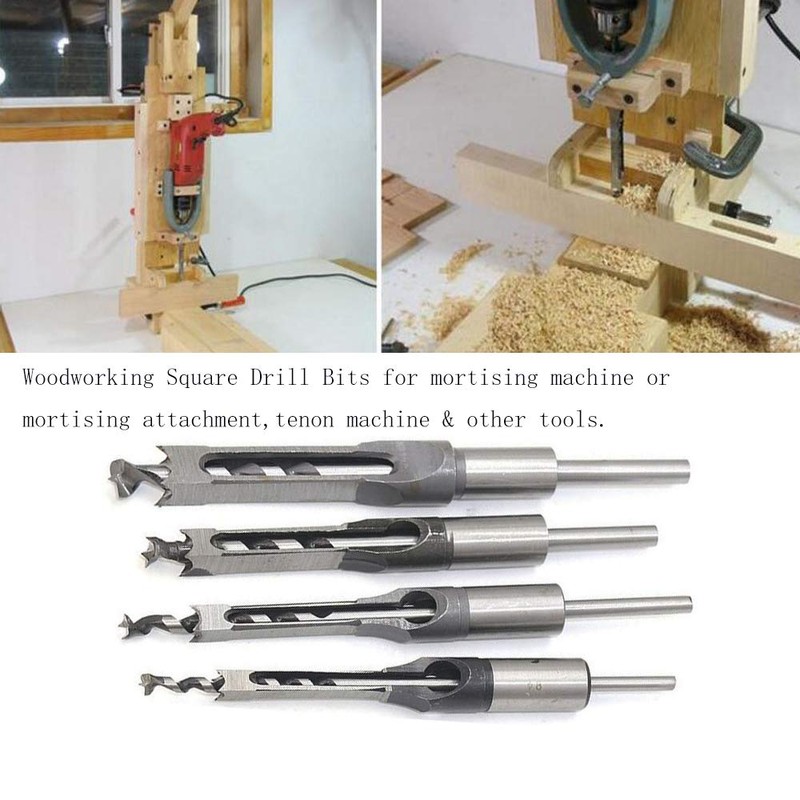 Woodworking Mortising Chisel 3/4 inch Square Hole Power Tool Bit,