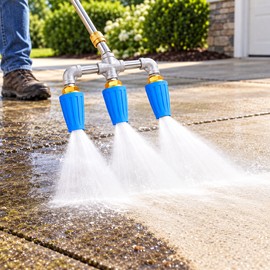 Pressure Washer Triple Turbo Nozzle for Cleaning – 360° Rotating 4000 PSI Sprayer with 1/4-Inch Quick Connecto