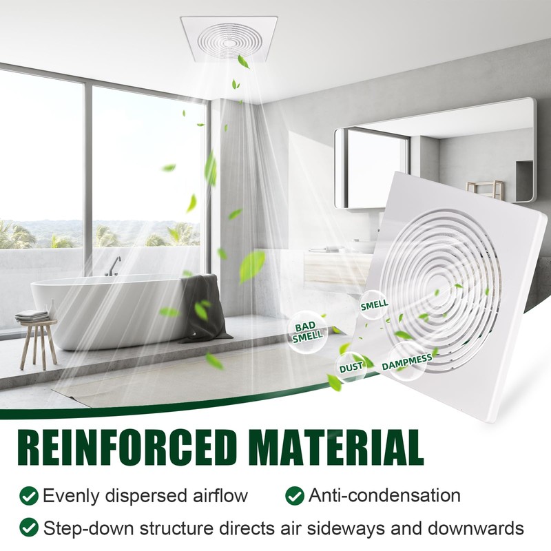 PTLEVYN Bathroom Exhaust Fan Cover White Matte Bathroom Ceiling Fan