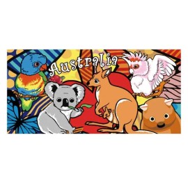 I Love Aus Beach Towel Exotic Cartoon Animal Art