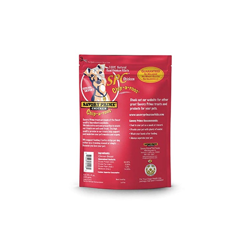 Savory Prime Chicken Chip-A-Roos Jerky Treat, 4-Ounce