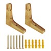 bociloy 2Pcs 3.7"×3.7" Wooden Triangle Shelf Brackets, Decorative Solid Wood