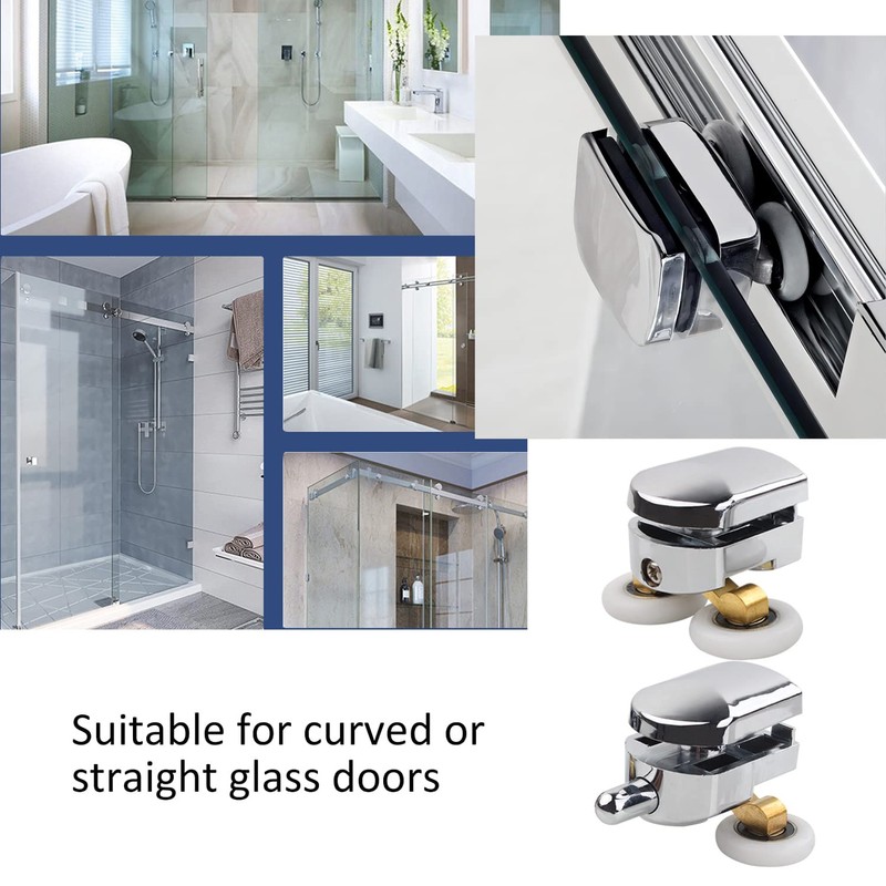 Cokritsm 23mm Shower Door Rollers for Curved Doors 4-6mm, Sliding
